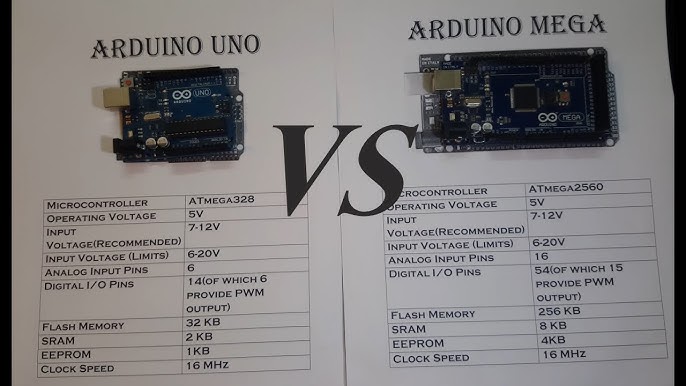 Arduino Mega vs Uno : Différences et Avantages